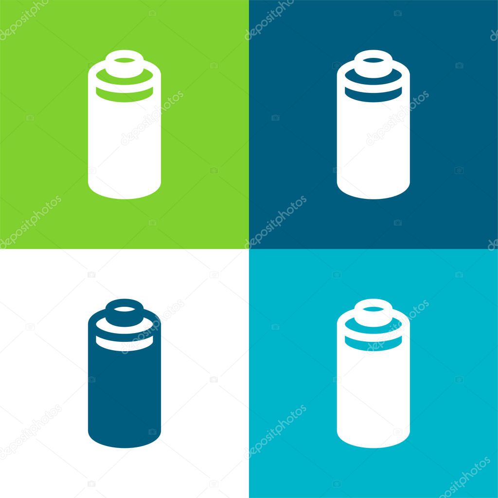 Battery Flat four color minimal icon set