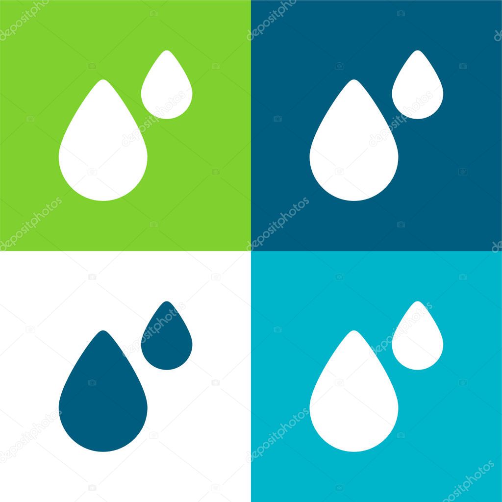 Blood Drop Flat four color minimal icon set