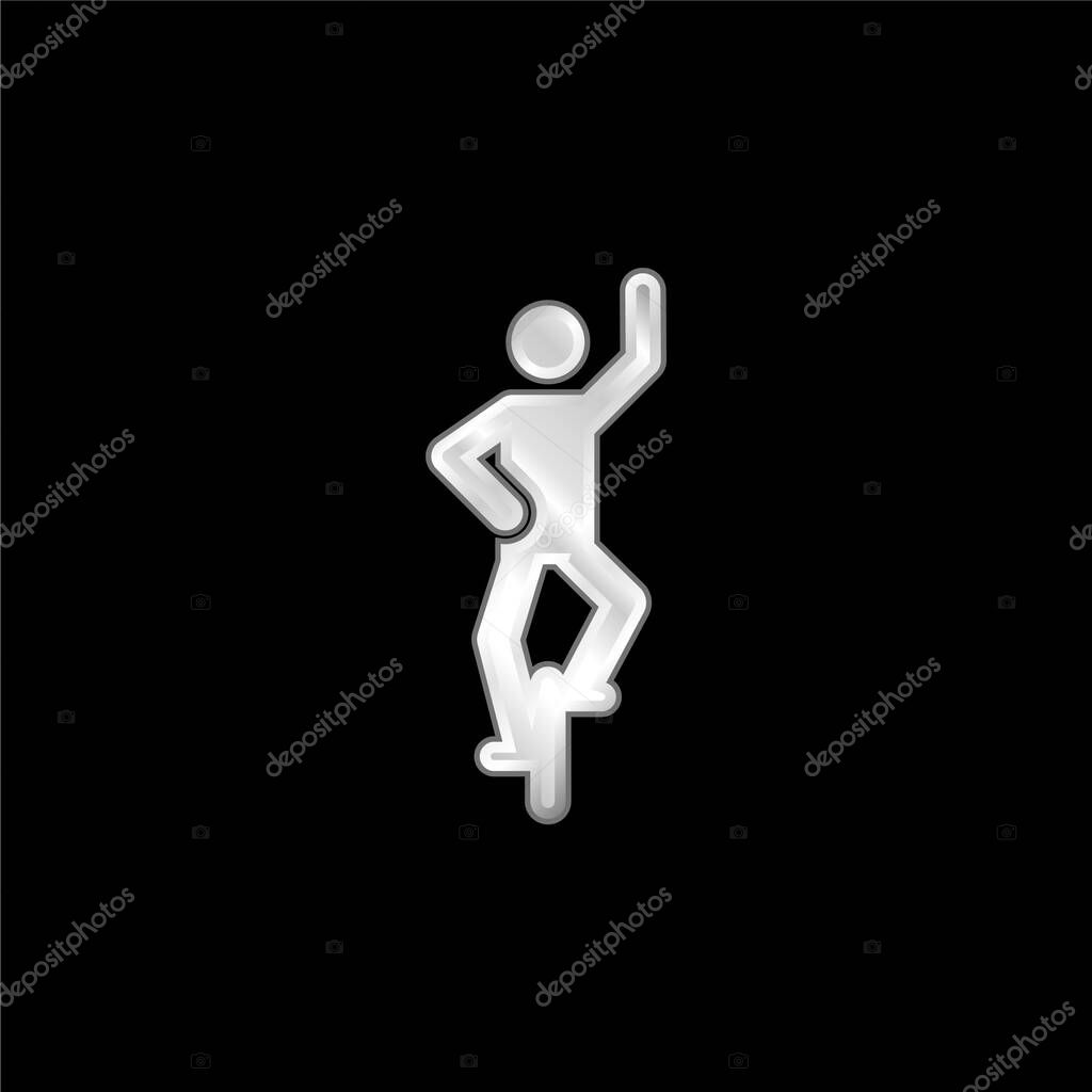 Acrobat silver plated metallic icon