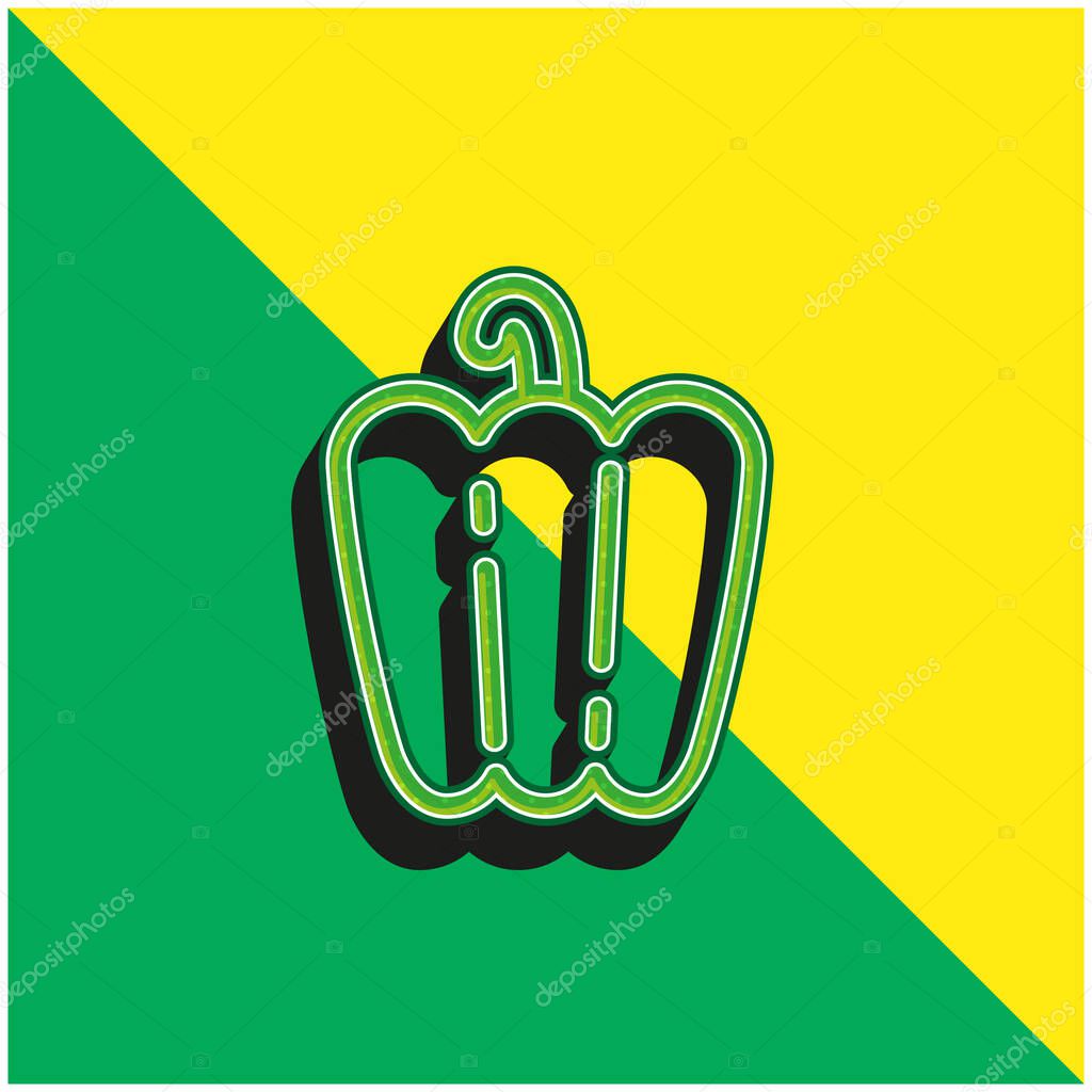Bell Pepper Green and yellow modern 3d vector icon logo