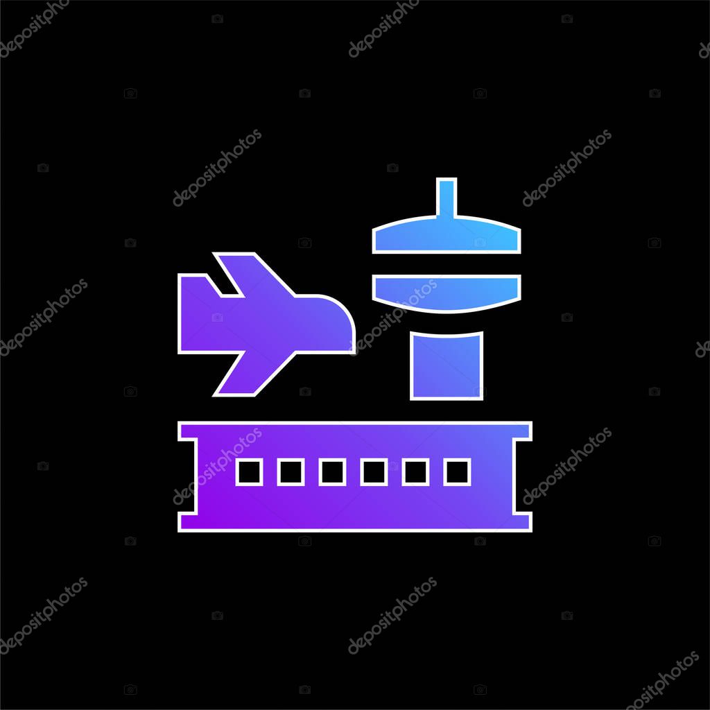Airport blue gradient vector icon