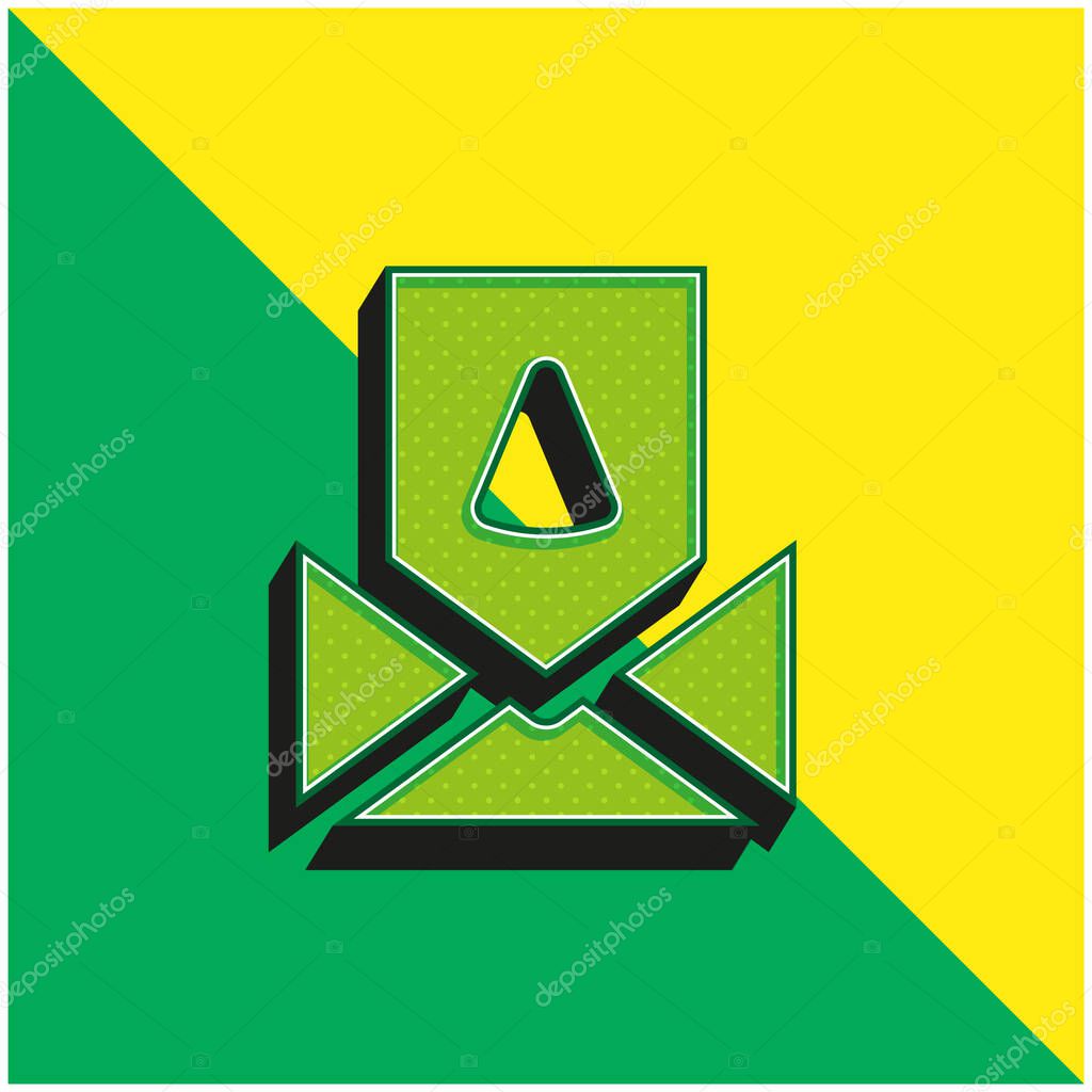 Birthday Card Green and yellow modern 3d vector icon logo