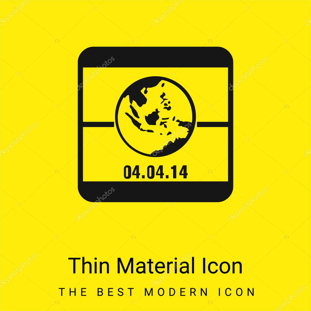 2014 Earth Day On April 4 Calendar Page minimal bright yellow material icon