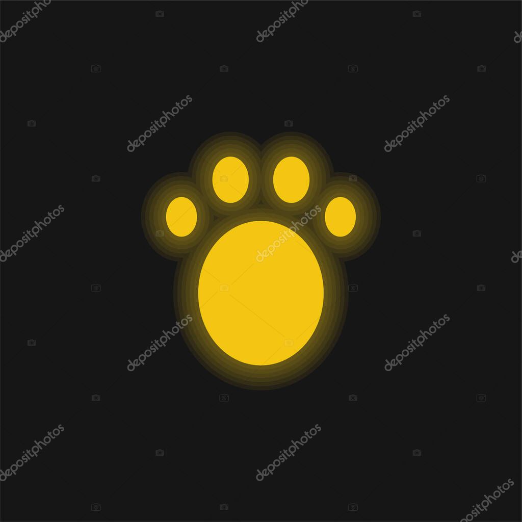 Animal yellow glowing neon icon