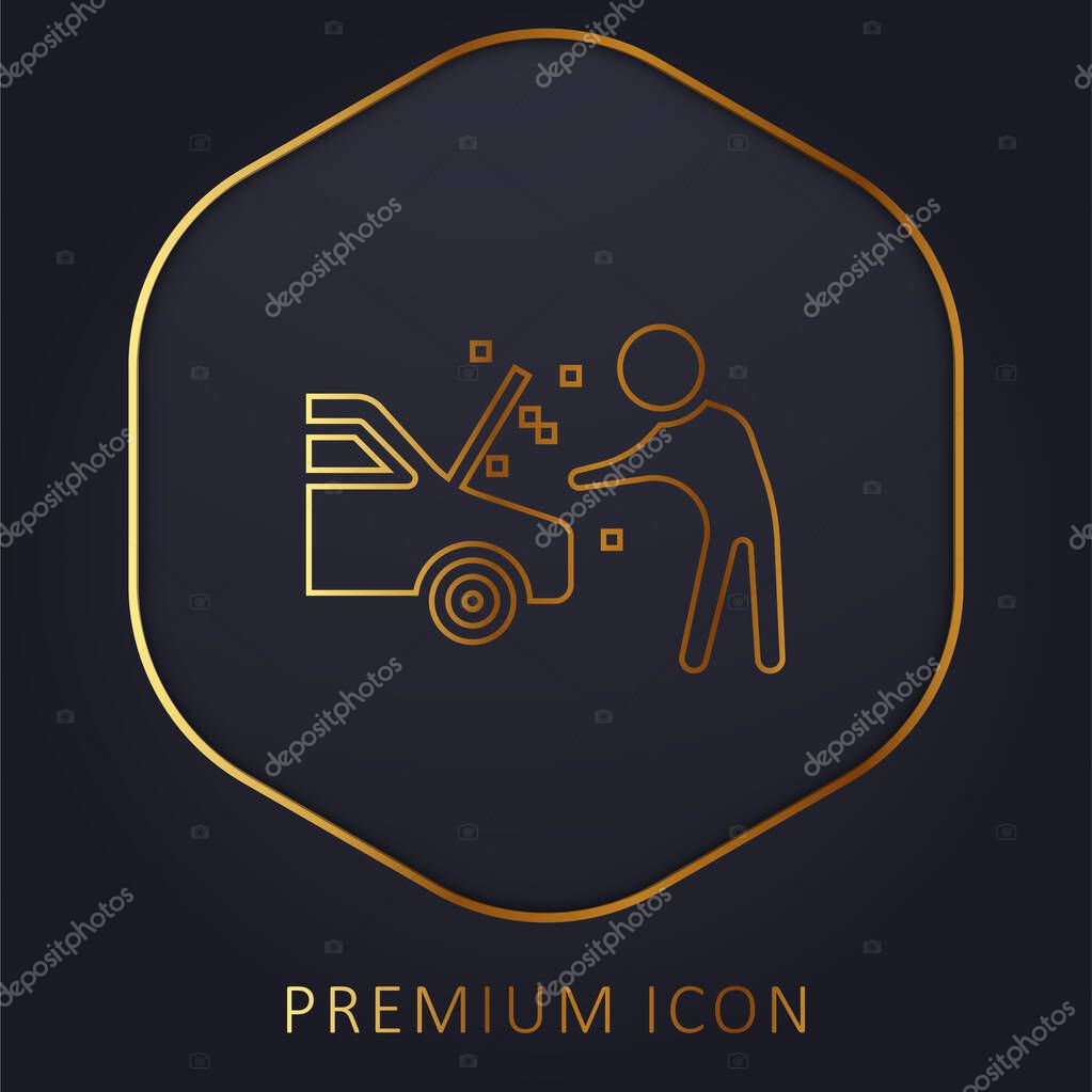 Breakdown golden line premium logo or icon