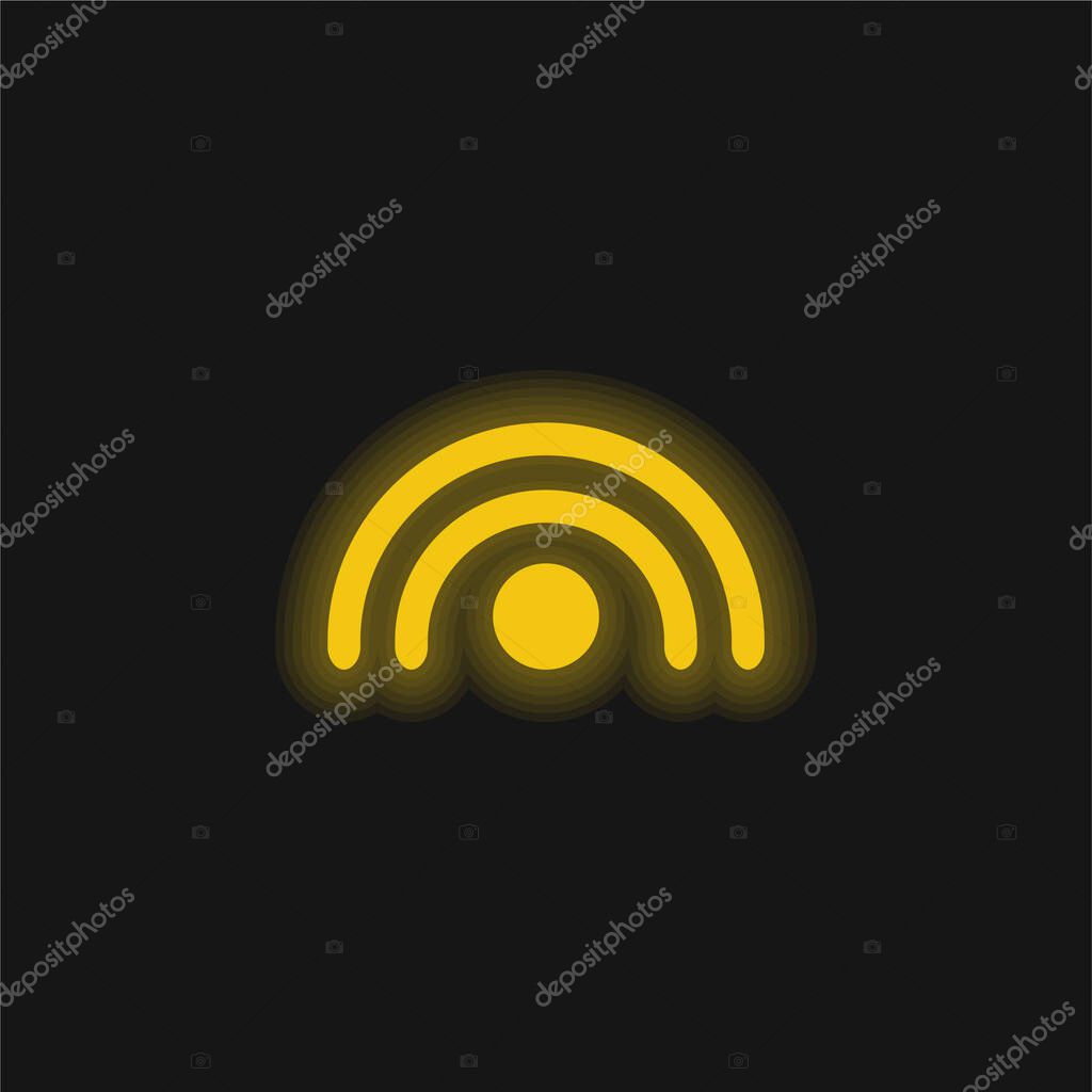 Antenna Signal yellow glowing neon icon