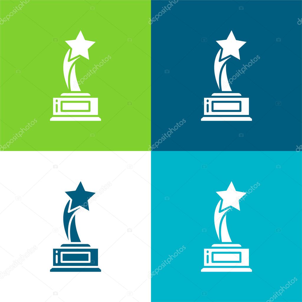 Award Flat four color minimal icon set