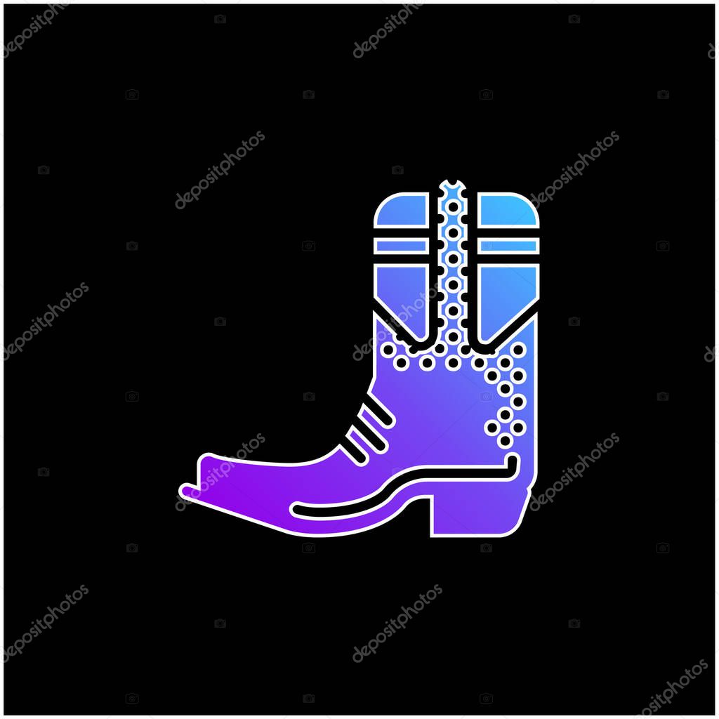 Boot blue gradient vector icon
