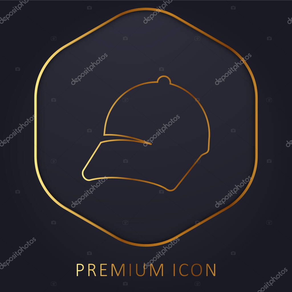 Baseball Cap golden line premium logo or icon