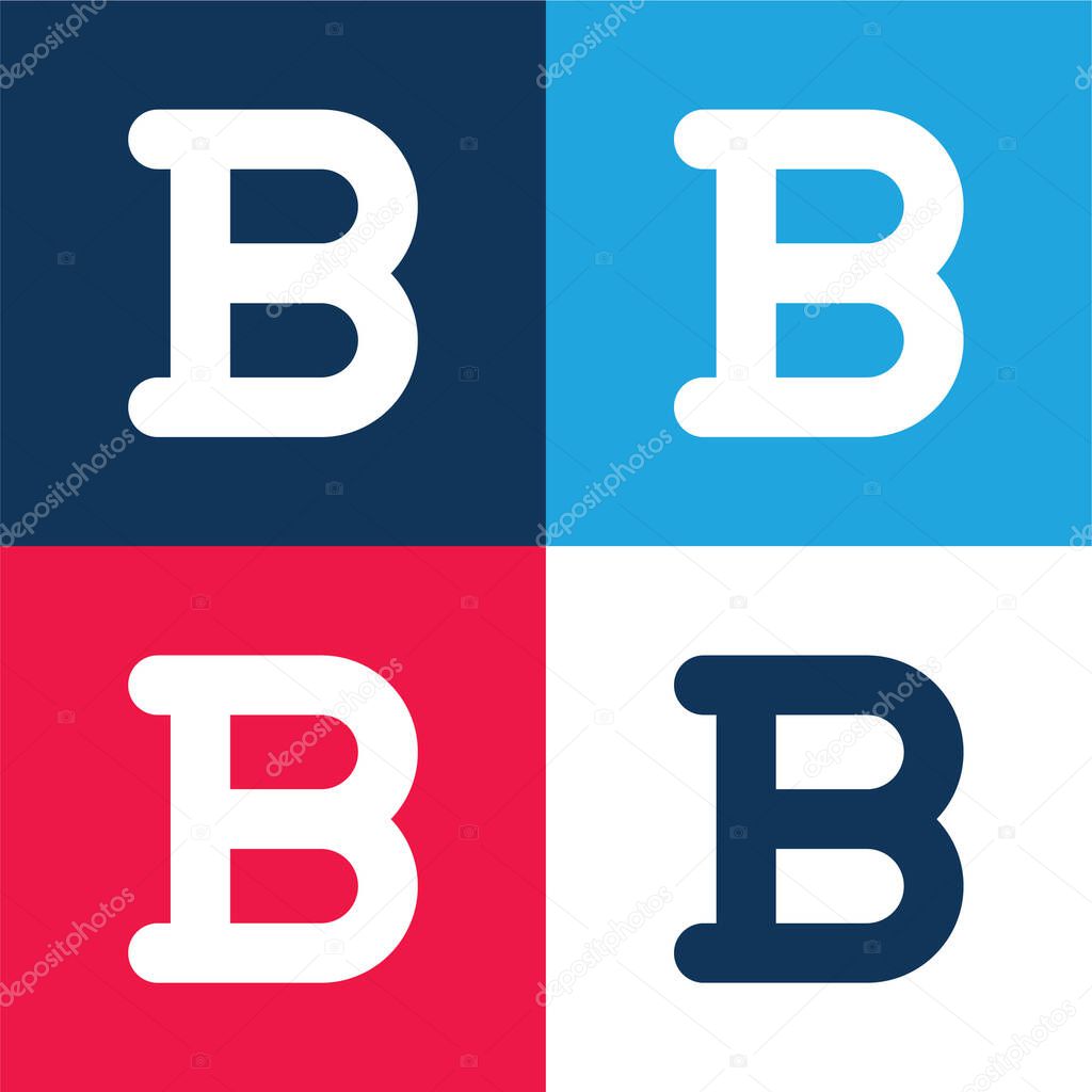 Bold blue and red four color minimal icon set