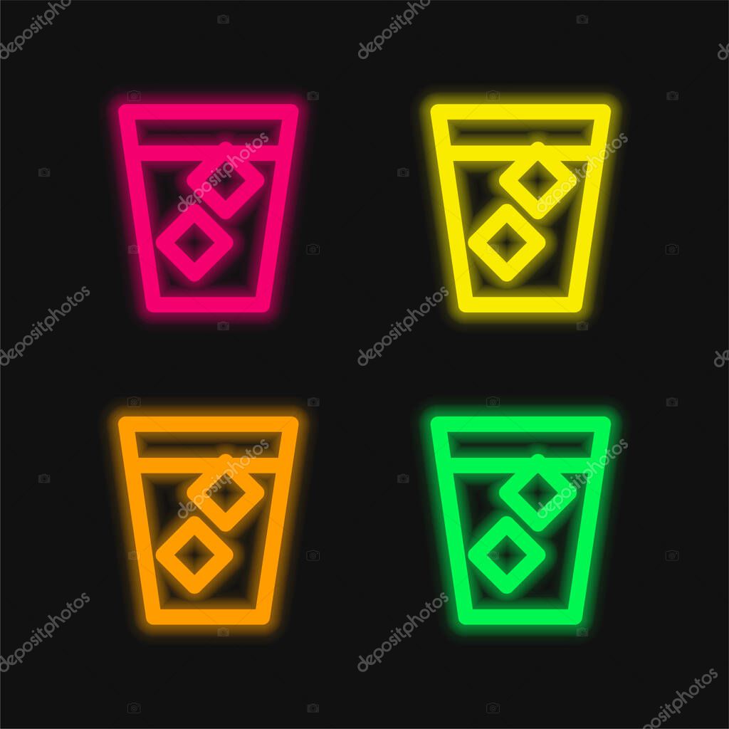 Big Spirit four color glowing neon vector icon