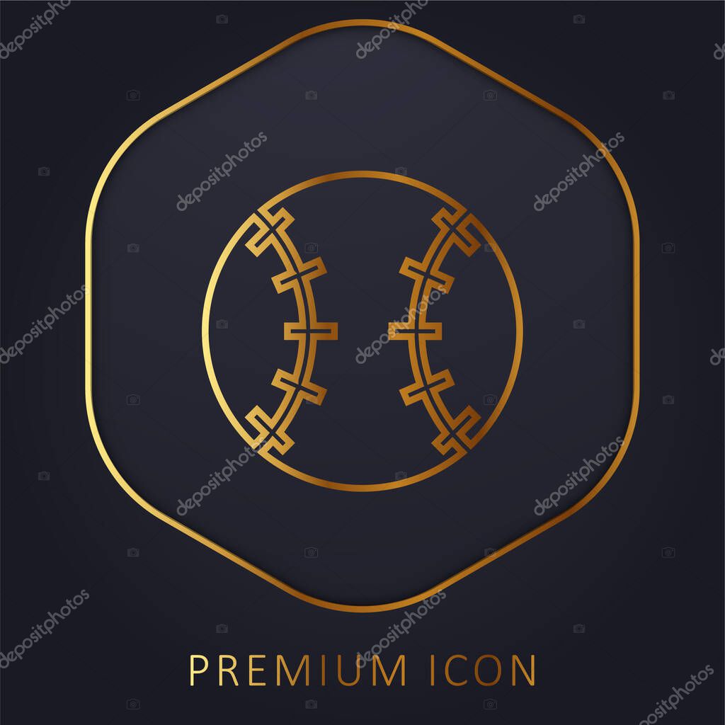 Baseball Ball golden line premium logo or icon