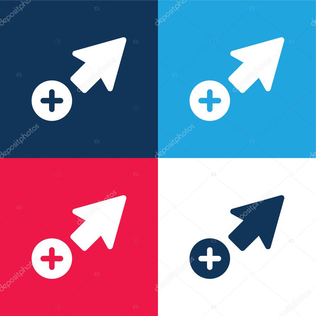 Add Pointer blue and red four color minimal icon set