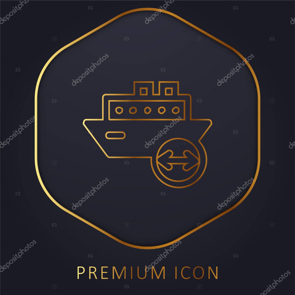 Boat Length golden line premium logo or icon
