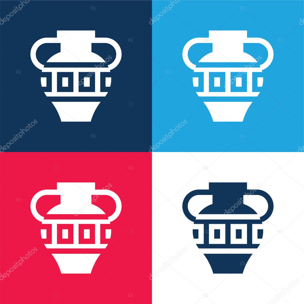 Amphora blue and red four color minimal icon set