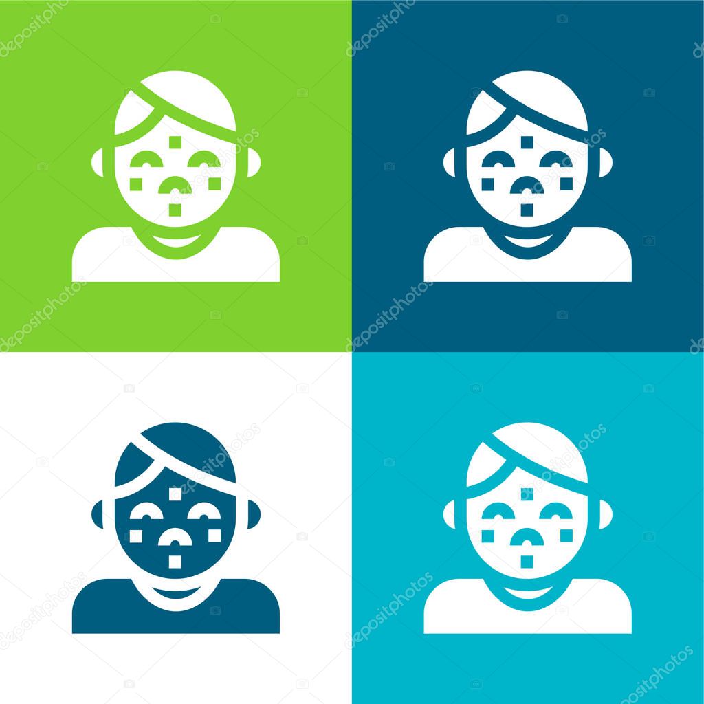 Acne Flat four color minimal icon set