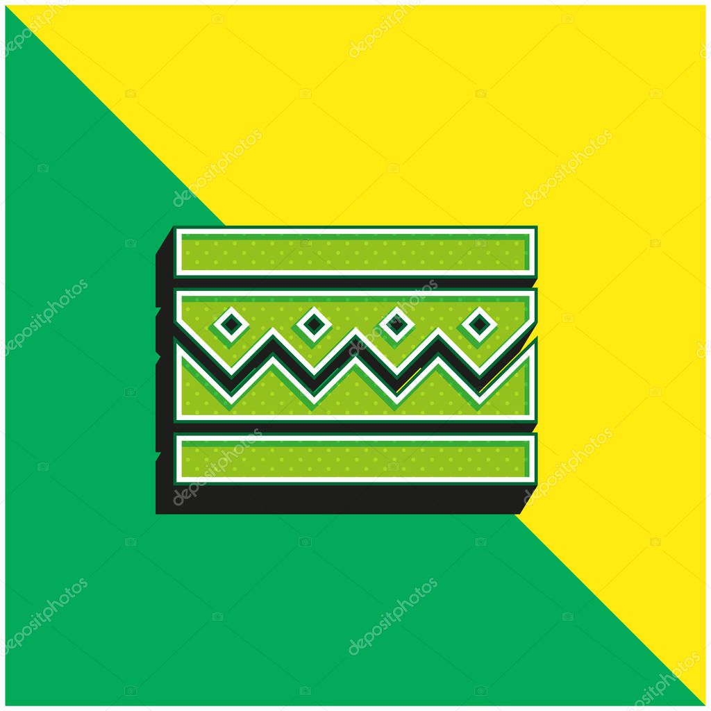 Bracelet Green and yellow modern 3d vector icon logo
