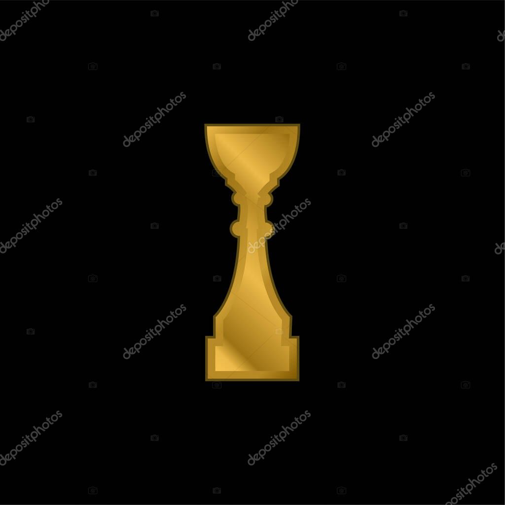 Award Trophy Cup Tall Black Silhouette gold plated metalic icon or logo vector