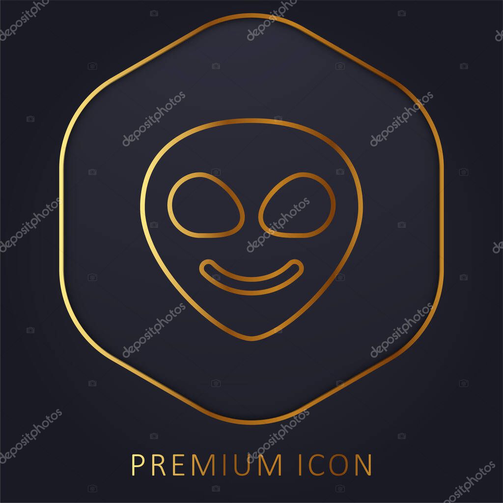 Alien golden line premium logo or icon