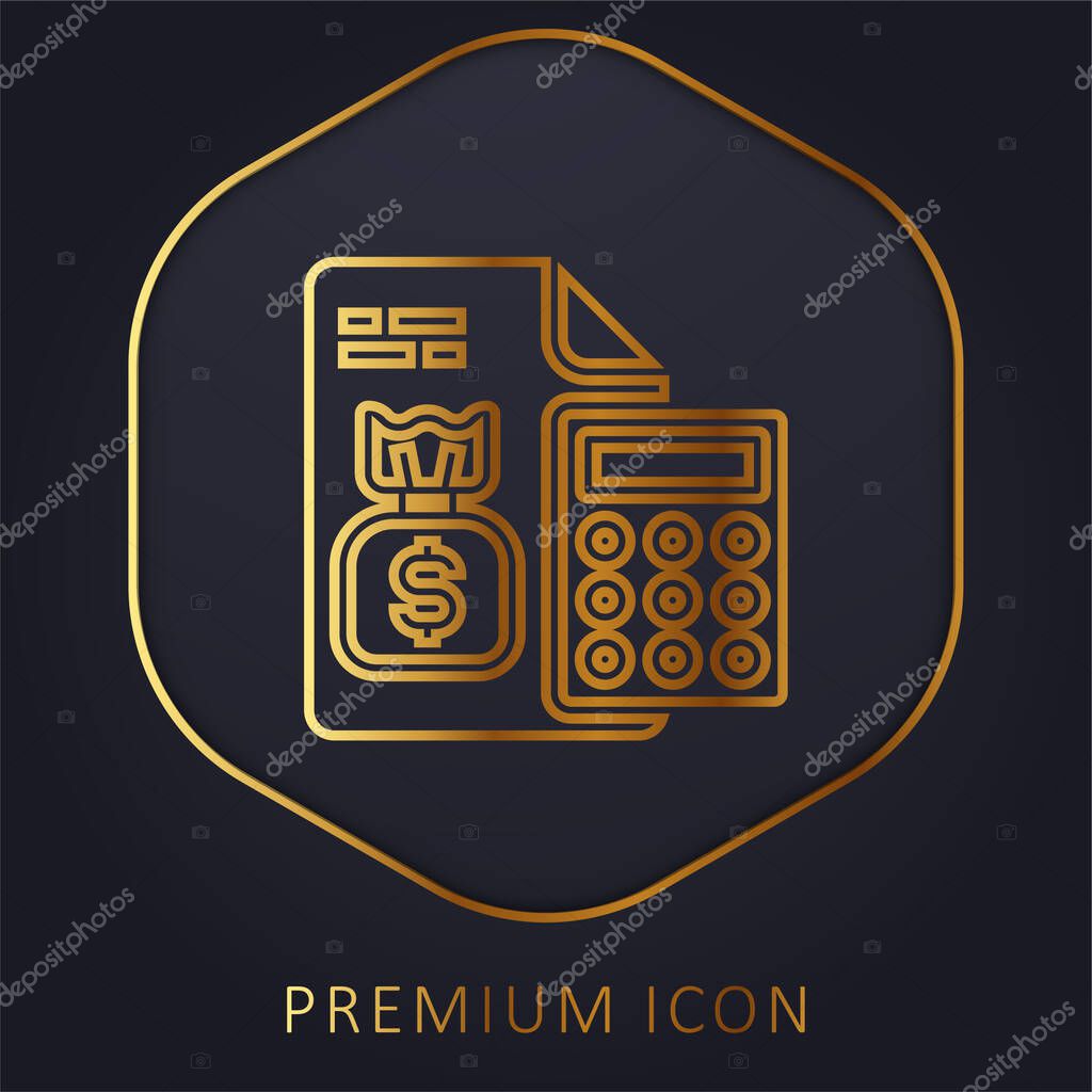 Account golden line premium logo or icon