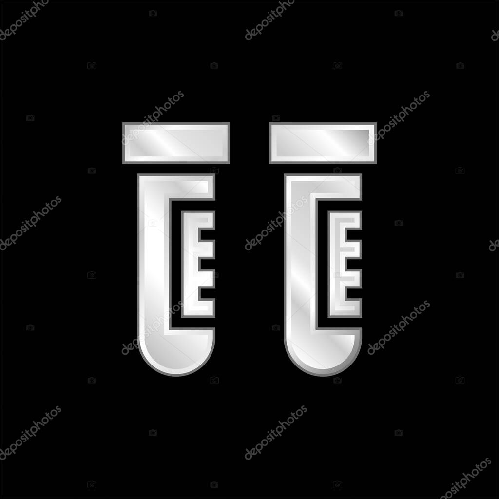 Blood Sample silver plated metallic icon