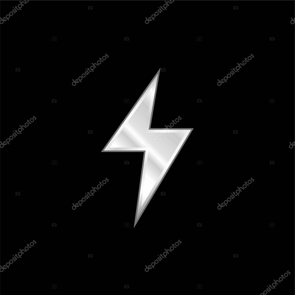 Bolt silver plated metallic icon