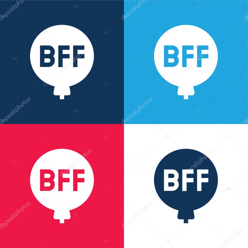 Balloon blue and red four color minimal icon set