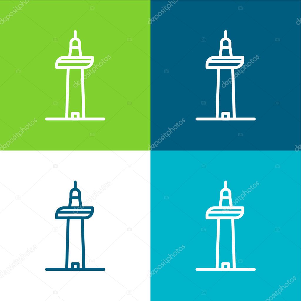 Auckland Flat four color minimal icon set