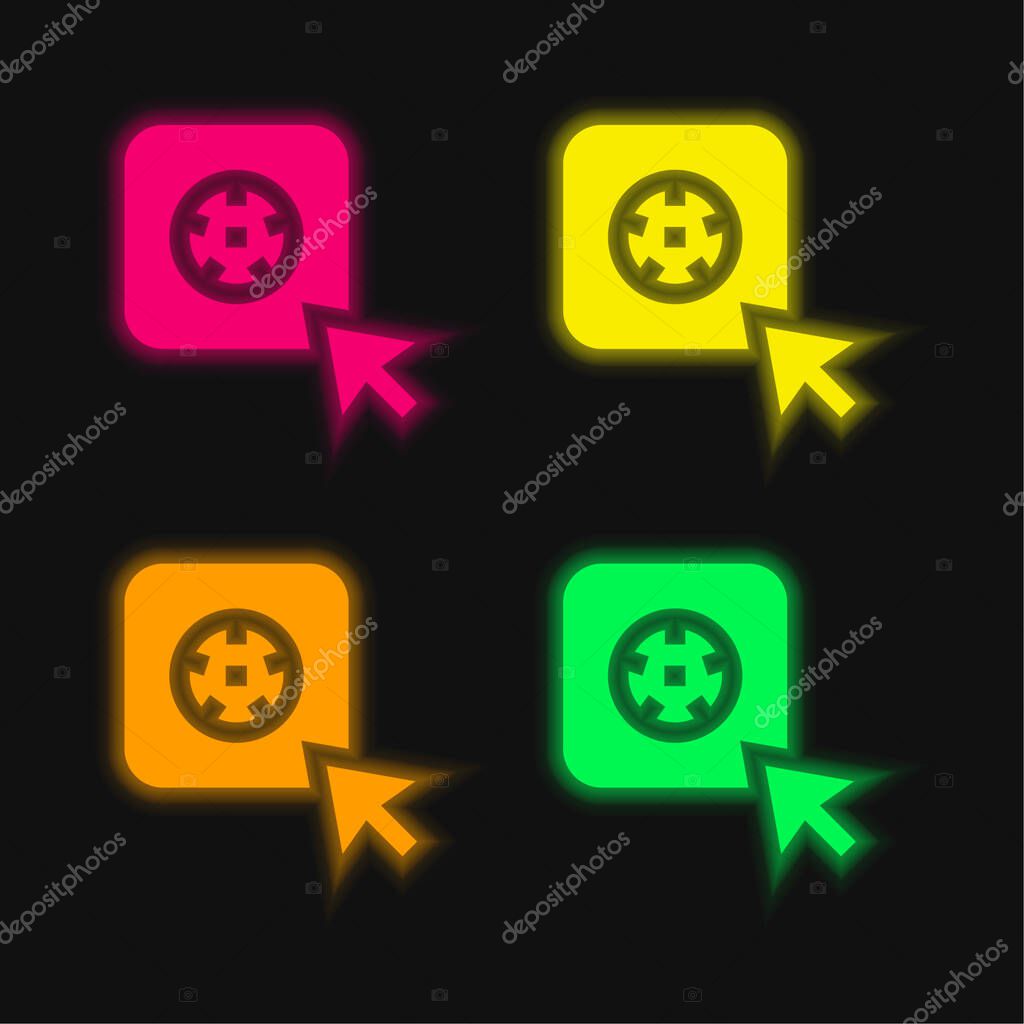 App four color glowing neon vector icon