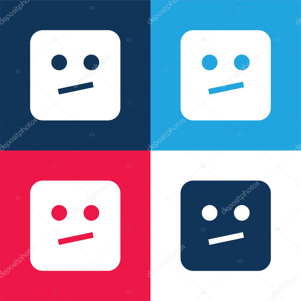 Bored blue and red four color minimal icon set