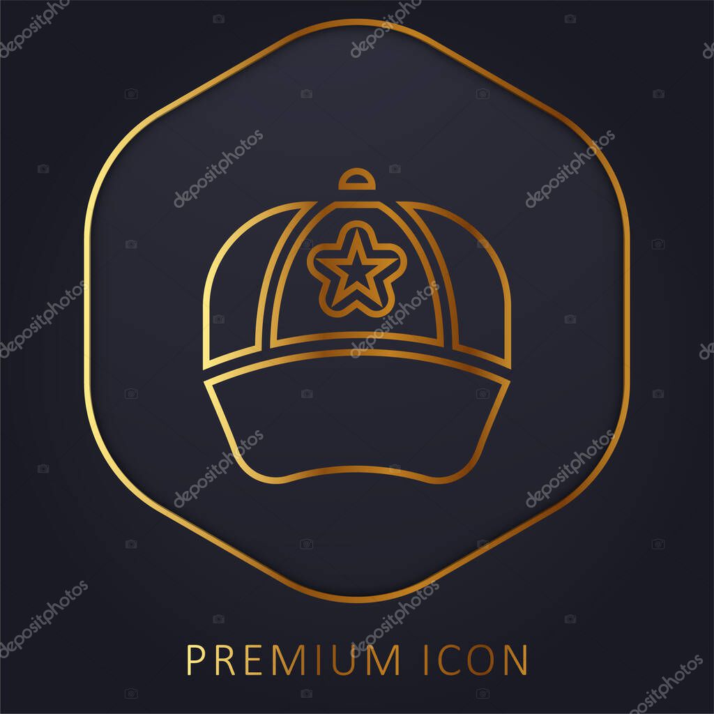 Baseball Cap golden line premium logo or icon