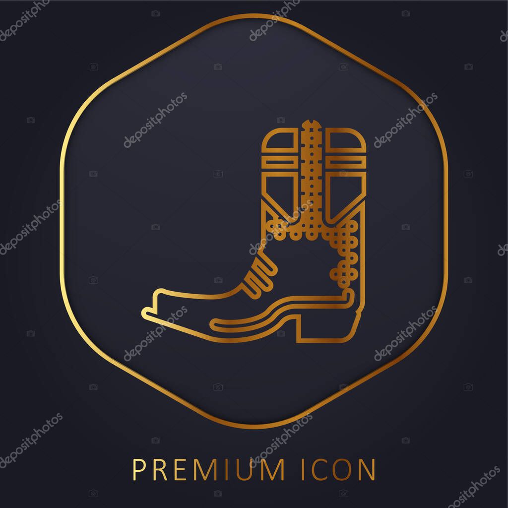 Boot golden line premium logo or icon