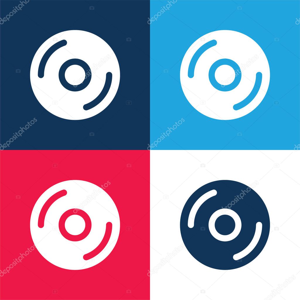 Big CD blue and red four color minimal icon set