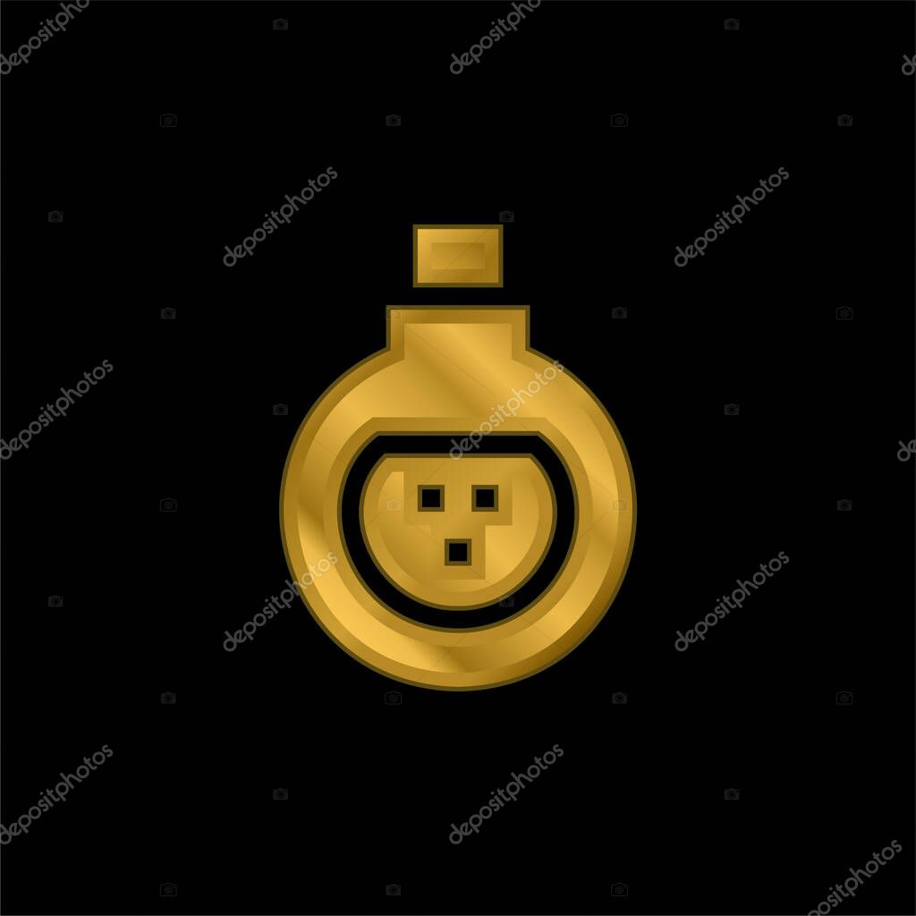 Antidote gold plated metalic icon or logo vector