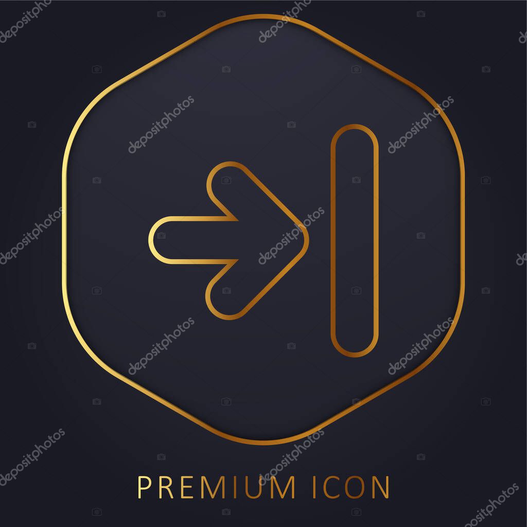 Arrow To Last Track golden line premium logo or icon