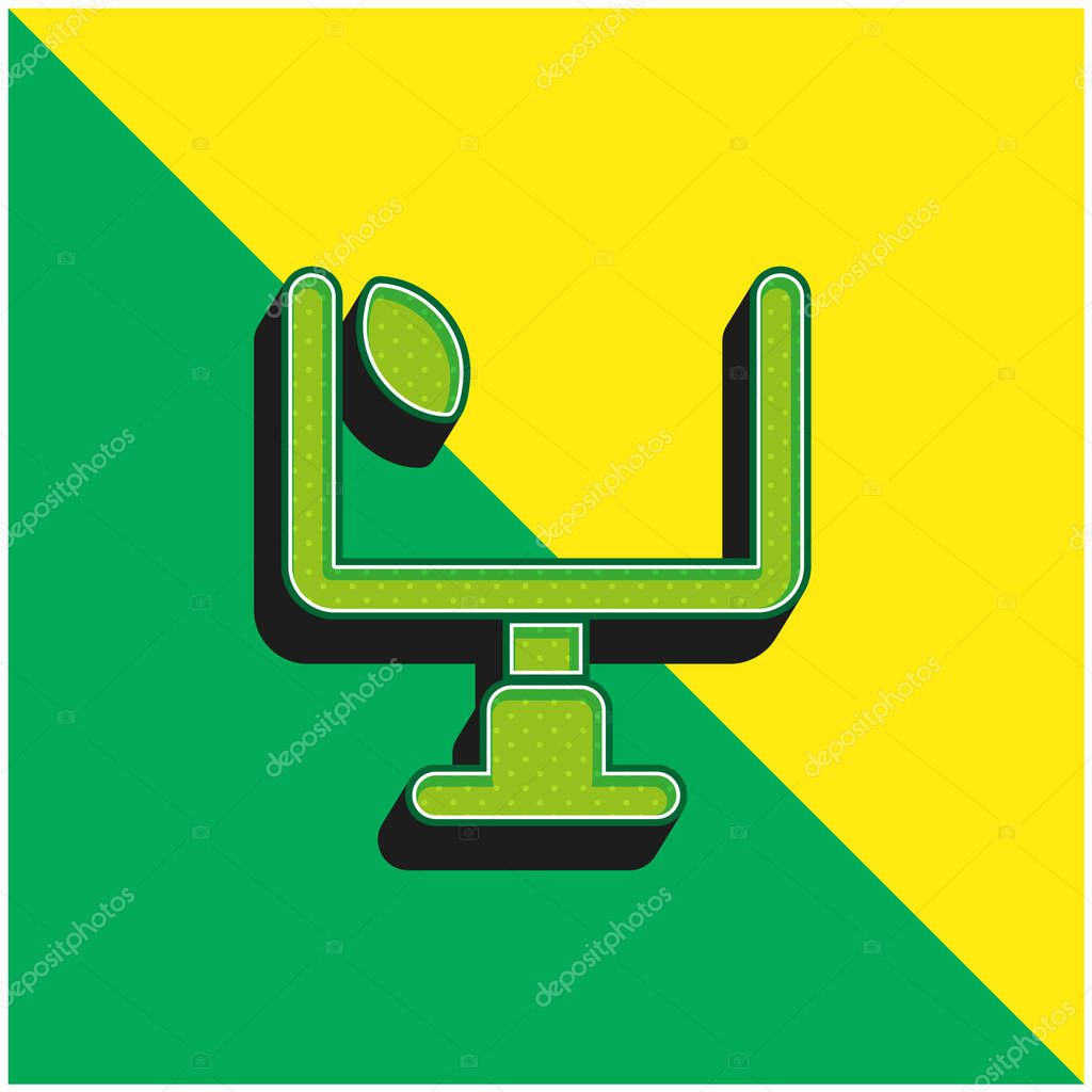 American Football Annotation Green and yellow modern 3d vector icon logo