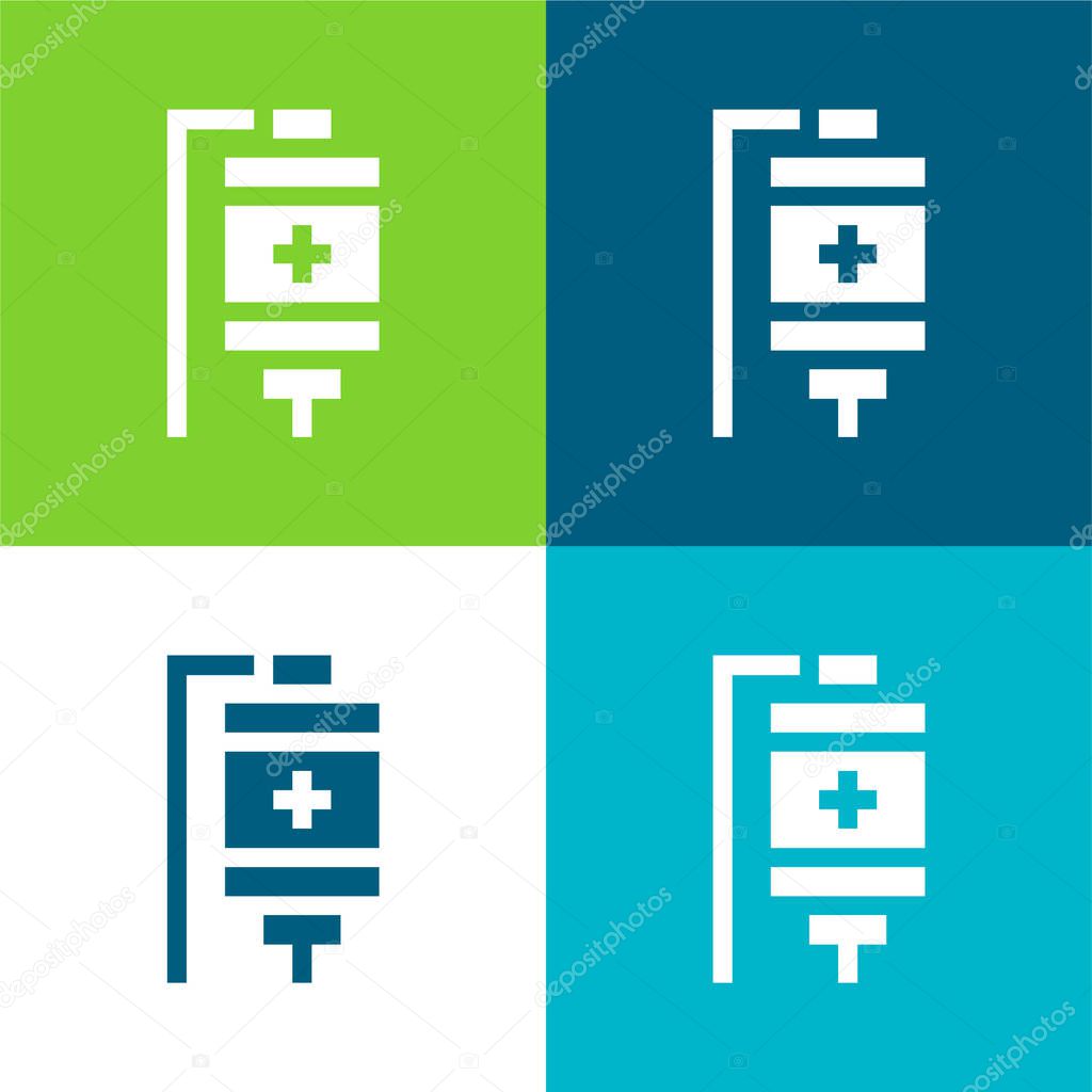 Blood Bag Flat four color minimal icon set