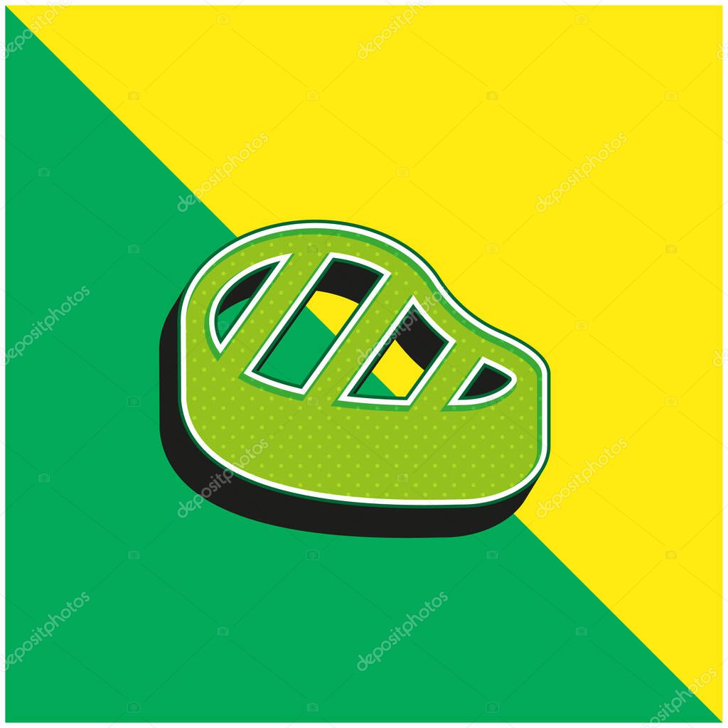 Beef Steak Green and yellow modern 3d vector icon logo