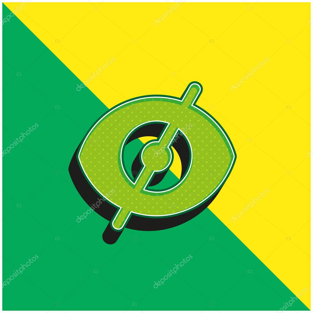 Blind Green and yellow modern 3d vector icon logo
