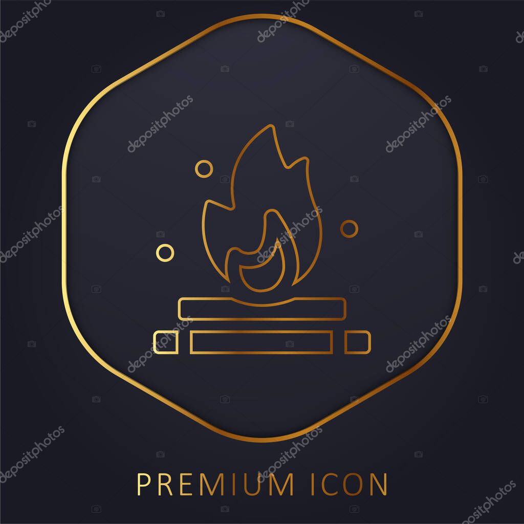Bonfire golden line premium logo or icon