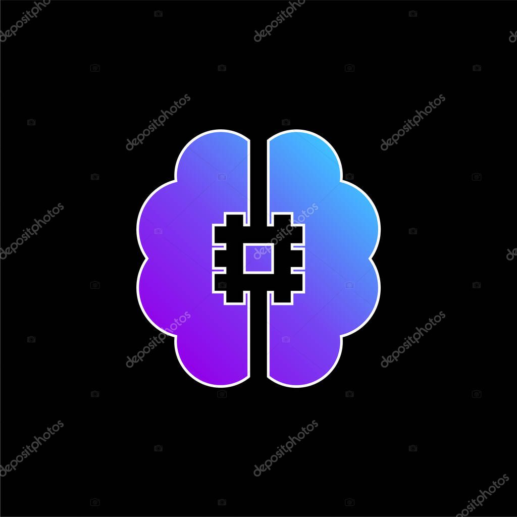 Artificial Intelligence blue gradient vector icon