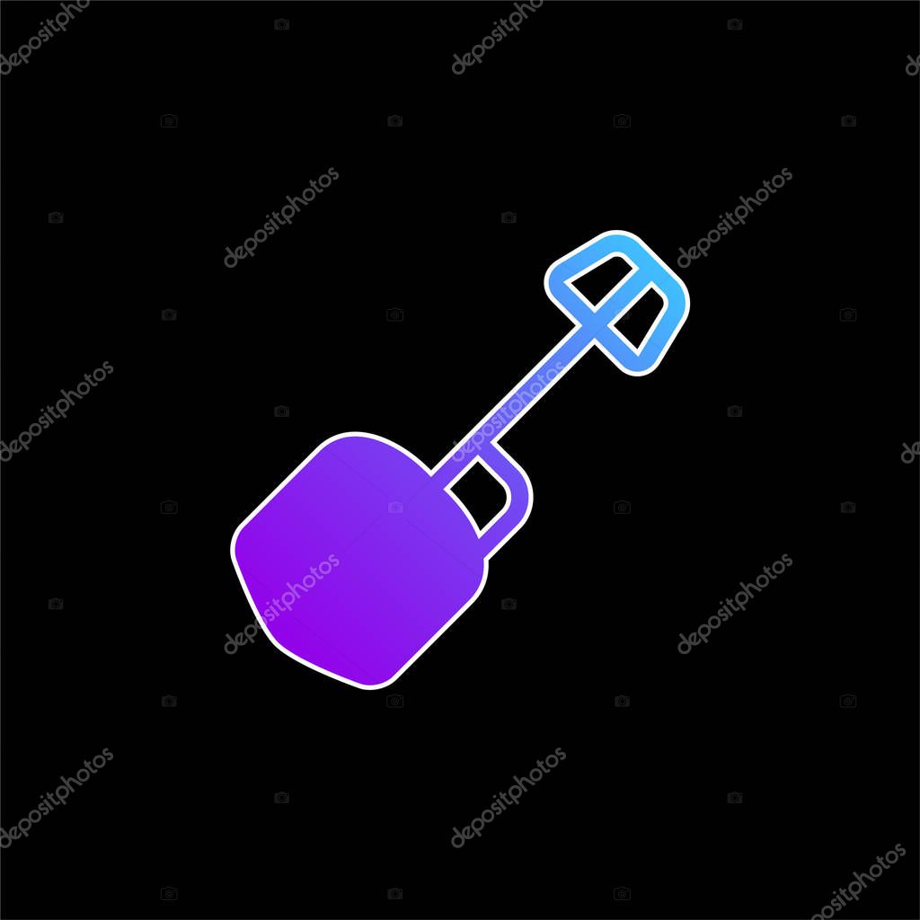 Big Shovel blue gradient vector icon