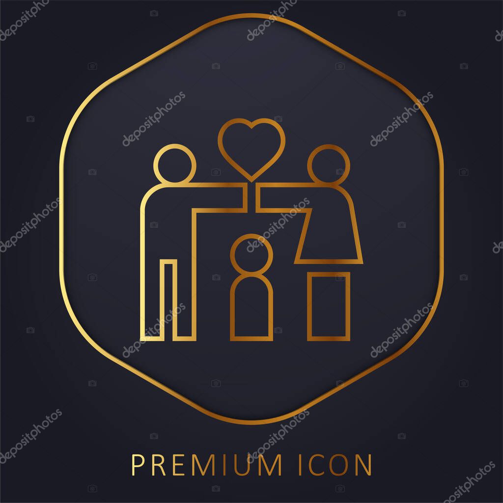Adoption golden line premium logo or icon