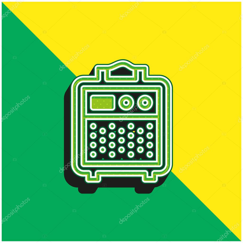 Amplifier Green and yellow modern 3d vector icon logo