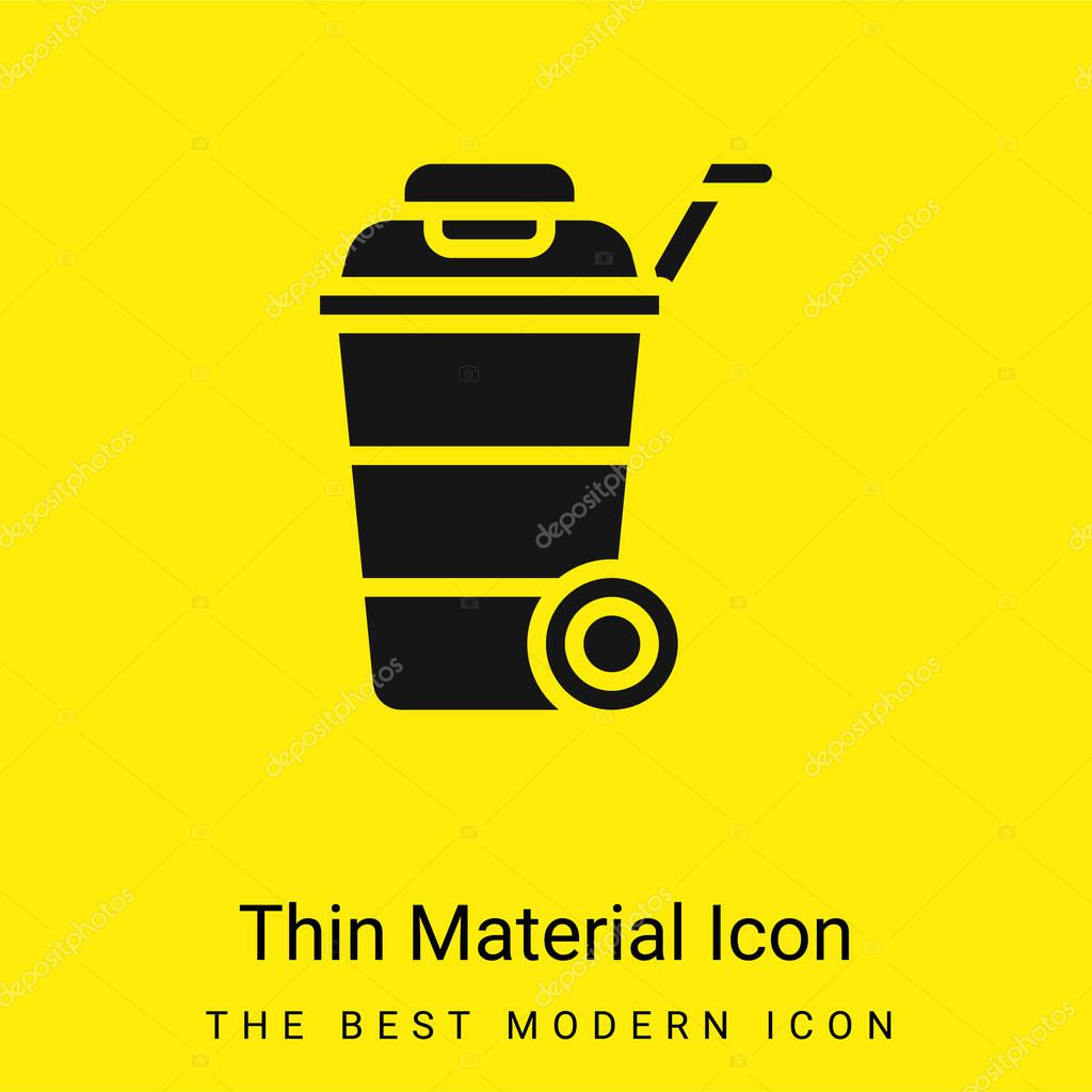 Bin minimal bright yellow material icon