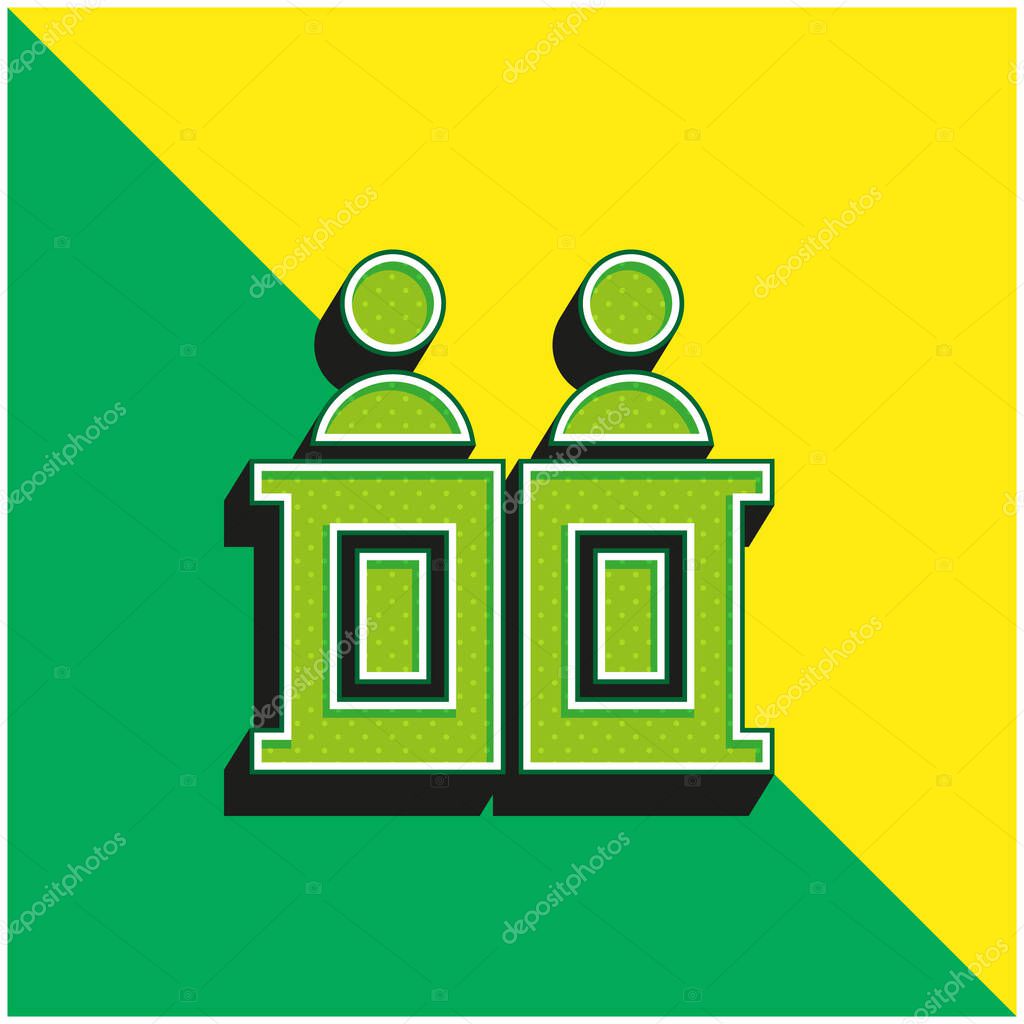 Advocate Green and yellow modern 3d vector icon logo
