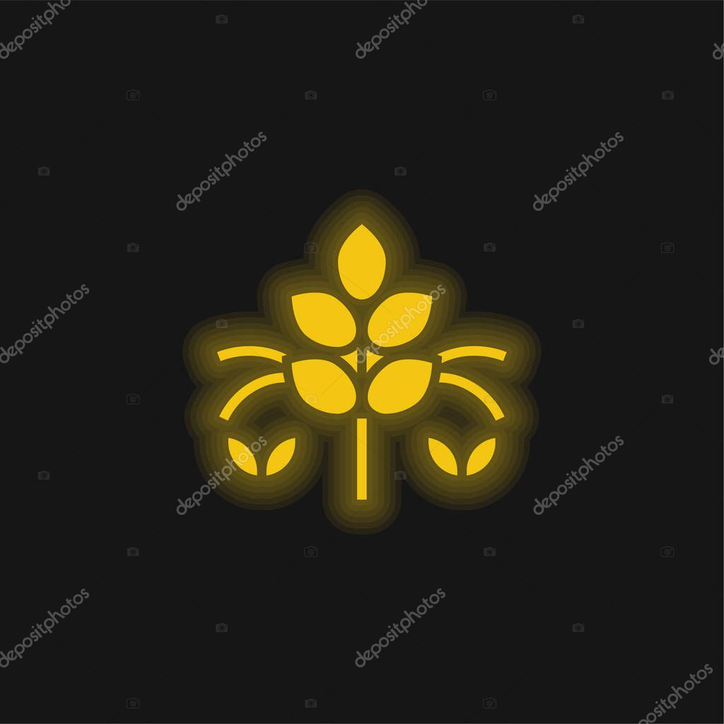 Agronomy yellow glowing neon icon