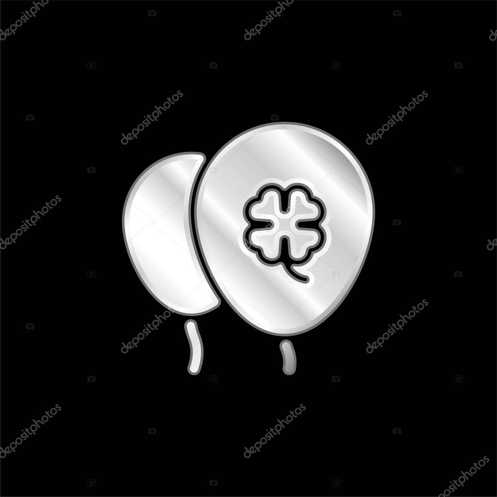 Balloon silver plated metallic icon