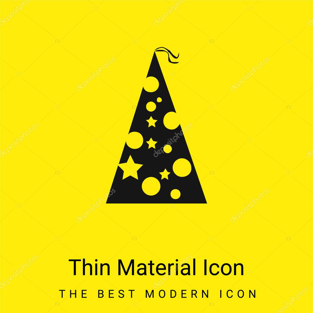 Birthday Hat With Dots And Stars minimal bright yellow material icon