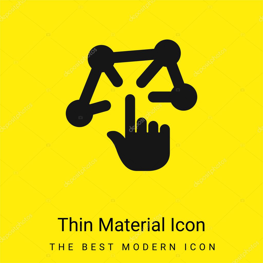 3d Modeling minimal bright yellow material icon